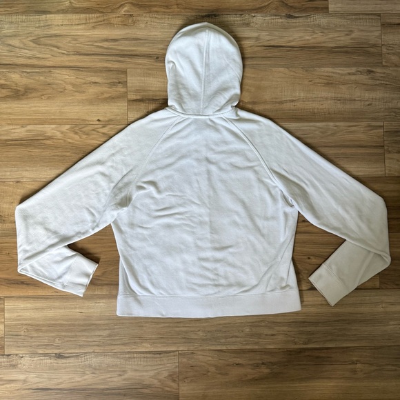 Nike White Embroidered Spell Out Logo Full Zip Up Hoodie Silver Tag Sweatshirt - Picture 2 of 10